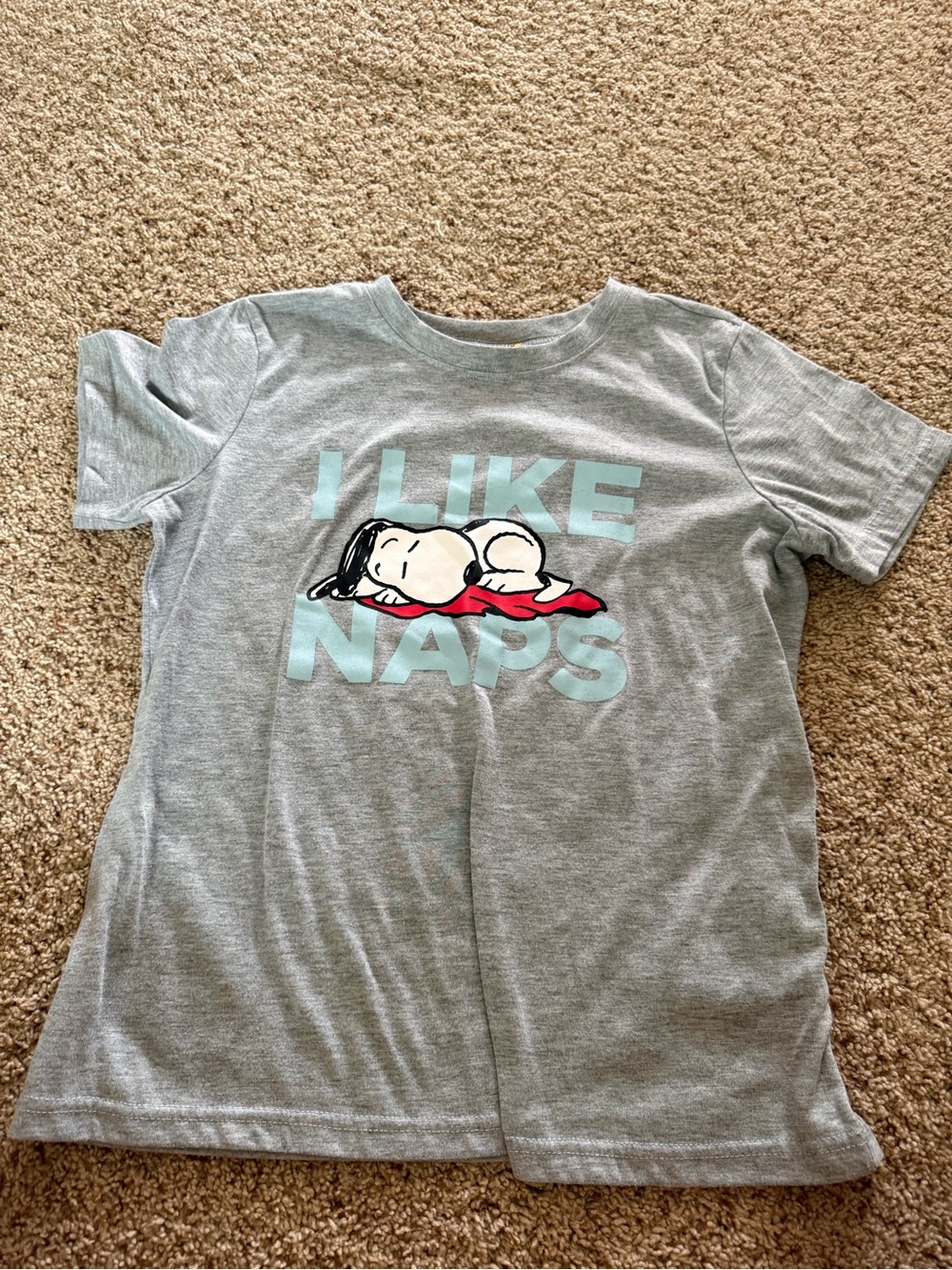 Snoopy Peanuts Grey 'I Like Naps' Snoopy Graphic Tee